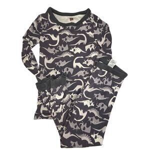 Tea Collection grey dinosaur pajamas size 6